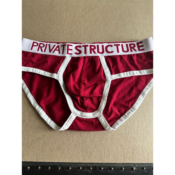 VTG Private Structure men’s mini brief underwear ringer red white L - Picture 1 of 4
